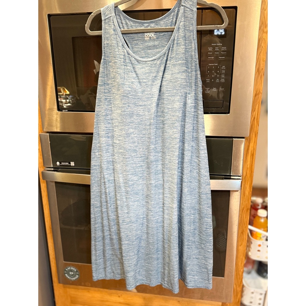 32 Degrees Cool Women's XXL Heathered Blue Tank Dress Casual Comfort Sleeveless‎